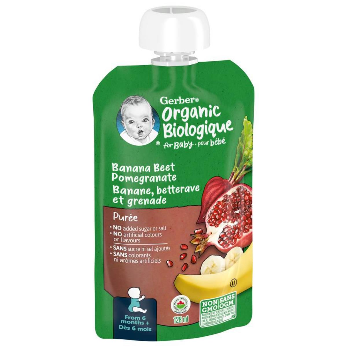 Gerber Organic Baby Puree, Banana Beet Pomegranate