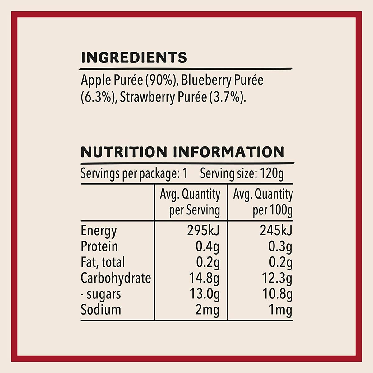 Heinz Baby Puree, Creating Food Explorers, Apple, Blueberry & Strawberry - 120g