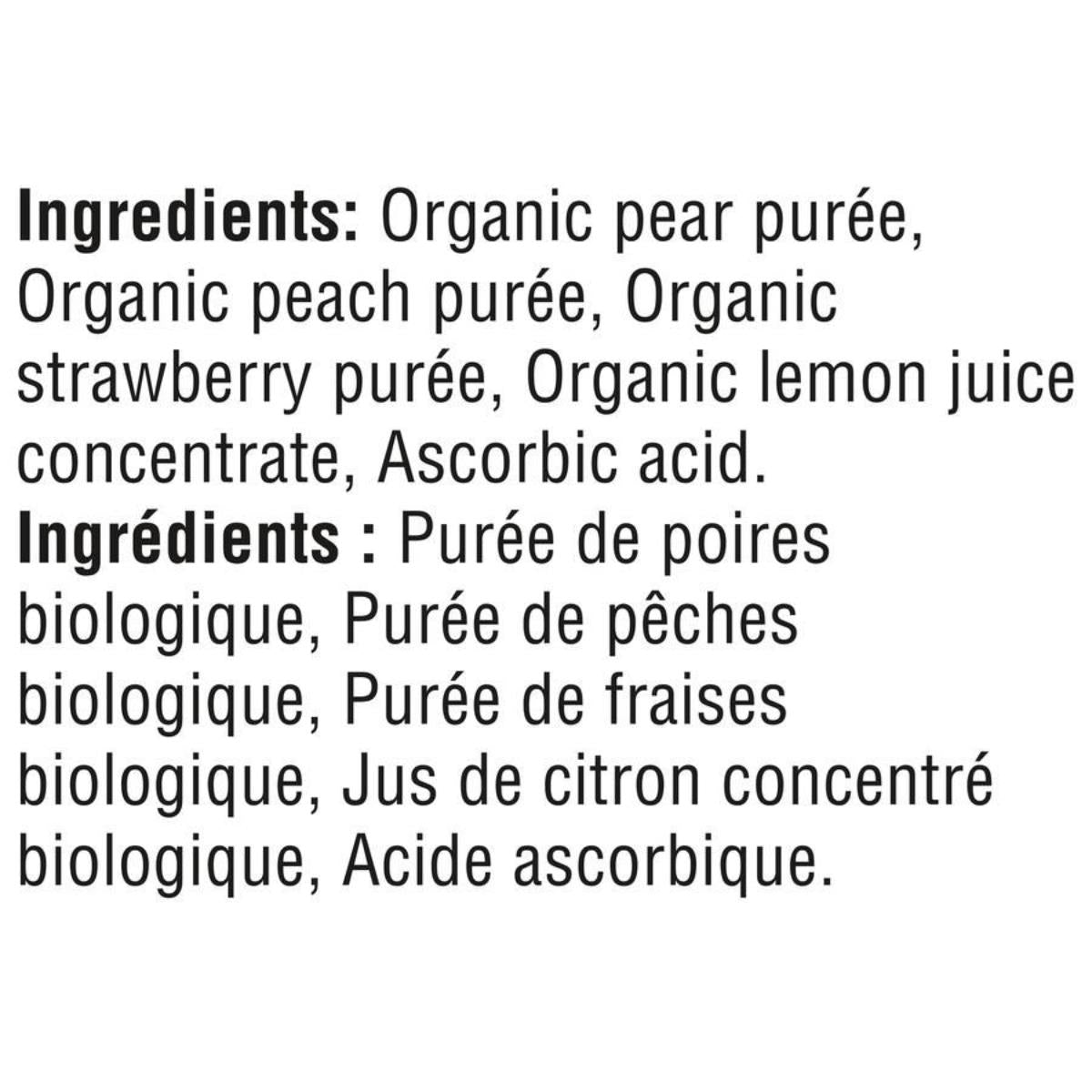 Gerber Organic Biologique for Baby, 2nd Foods for Sitter, 128ml - Pear Peach Strawberry