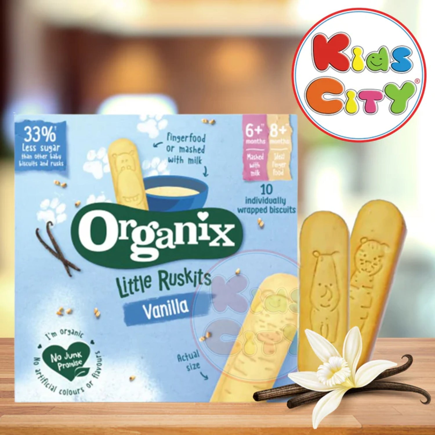 Organix Little Ruskits, Vanilla 6m, 60g 10x6g