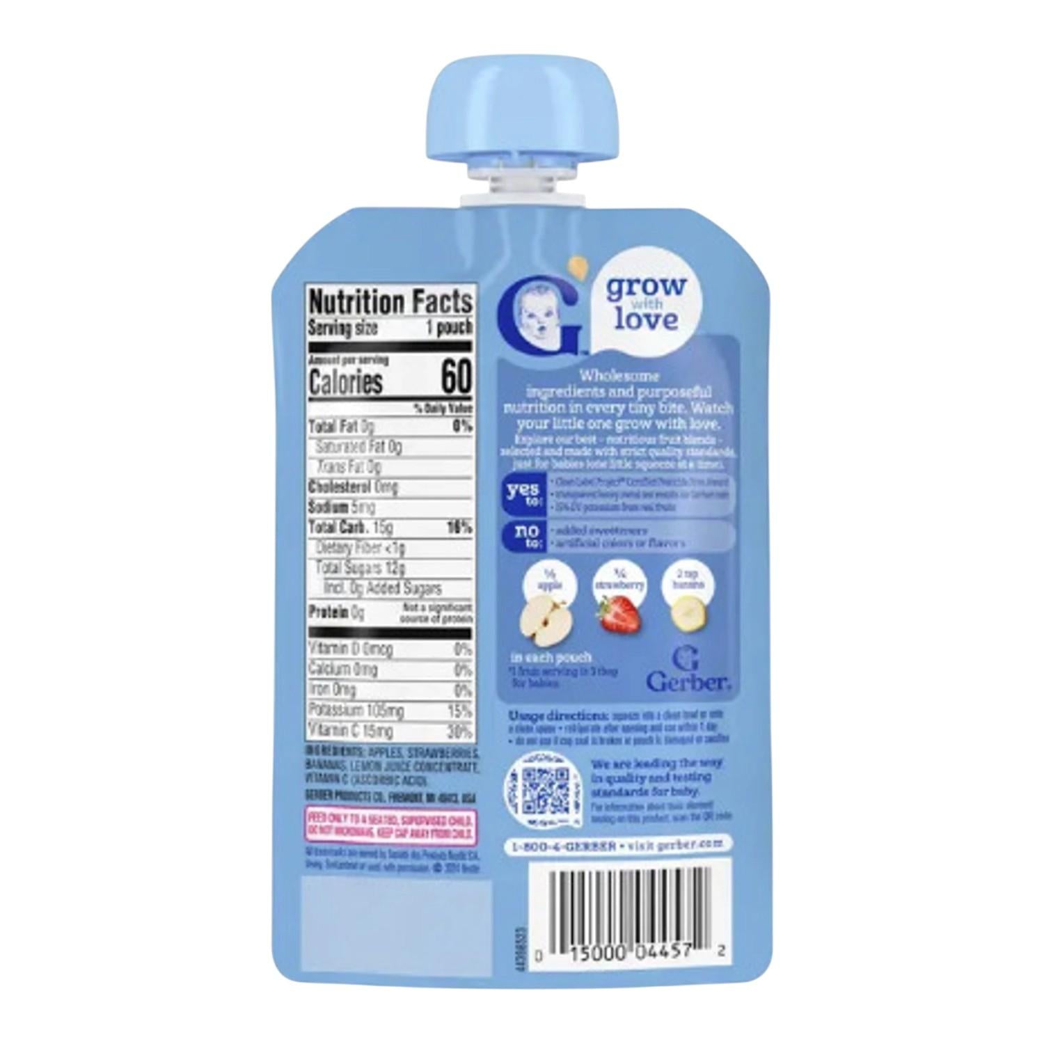 Gerber Natural For Baby 2nd Foods, Apple Strawberry Banana, 99g