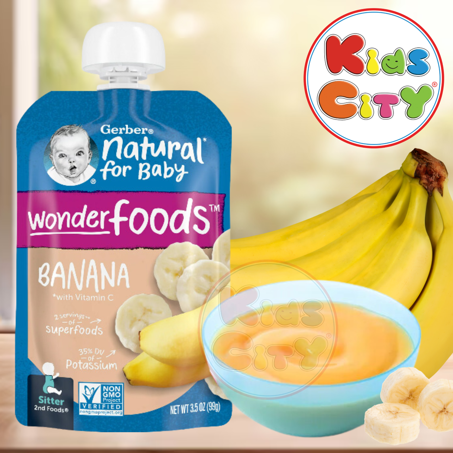 Gerber Natural For Baby 2nd Foods for Sitter, Banana - 99g