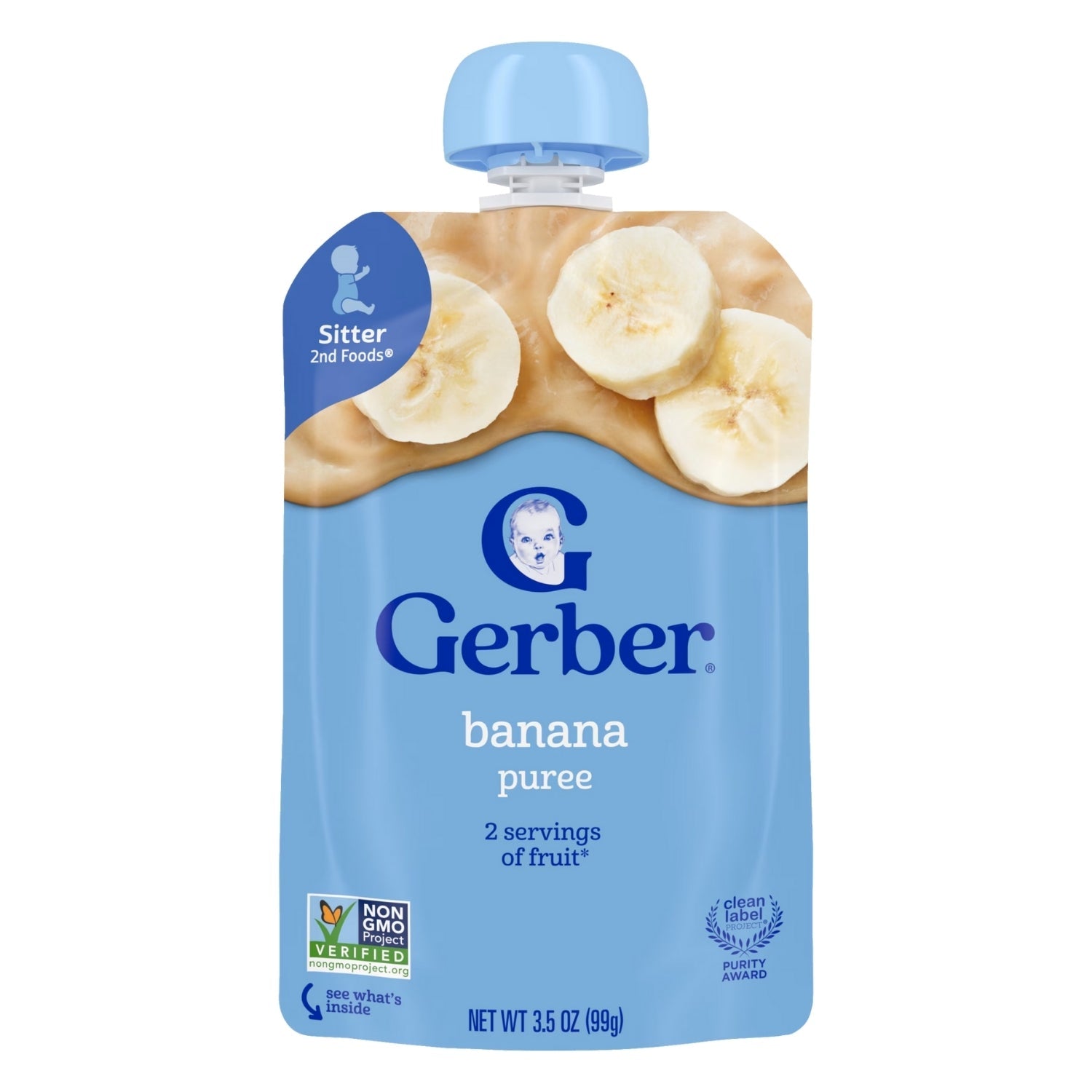 Gerber Natural For Baby 2nd Foods for Sitter, Banana - 99g