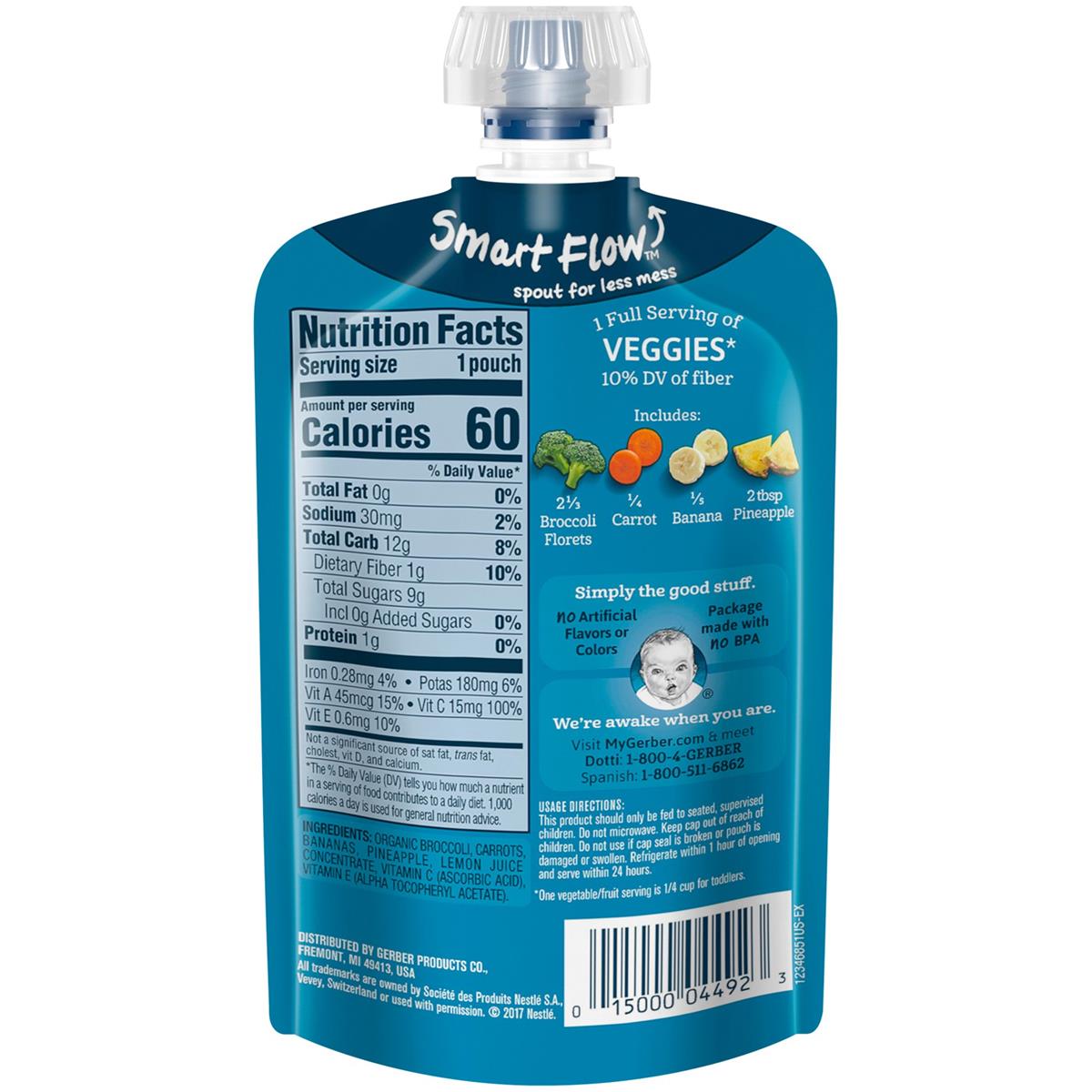 Gerber Baby Puree, Broccoli Carrot Banana Pineapple - 99g