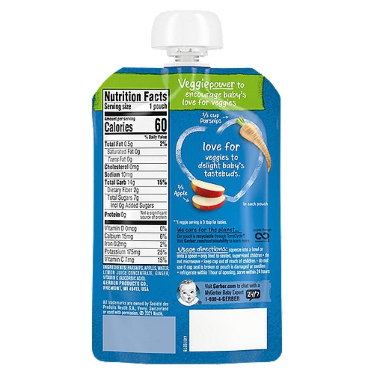 Gerber Baby Puree, Parsnip Apple & Ginger - 99g