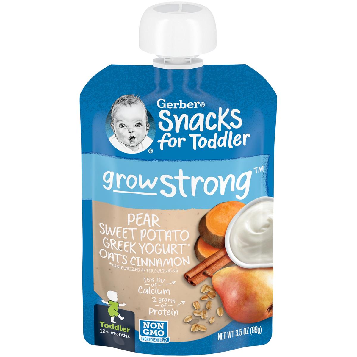 Gerber Snacks For Toddler Grow Strong Banana Blue Berry Purple Carrot Greek Yogurt Mixed Grains, 99g