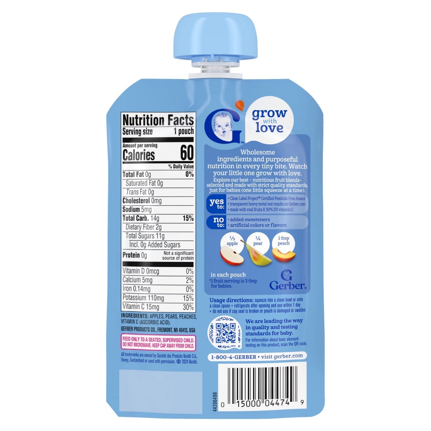 Gerber Natural For Toddler, Apple Pear Peach - 99g