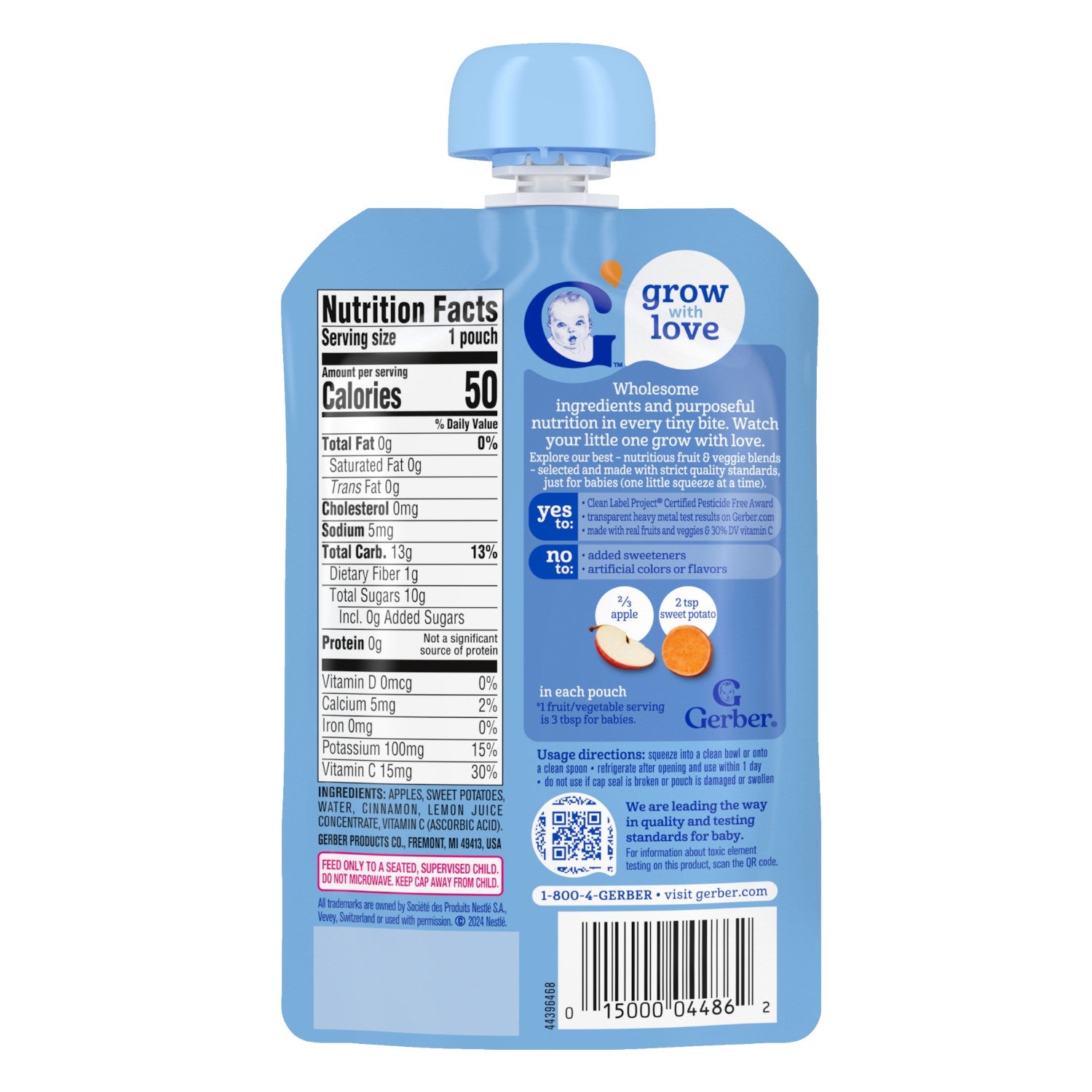 Gerber Natural, Apple Sweet Potato & Cinnamon, 99g (Pack of 1)