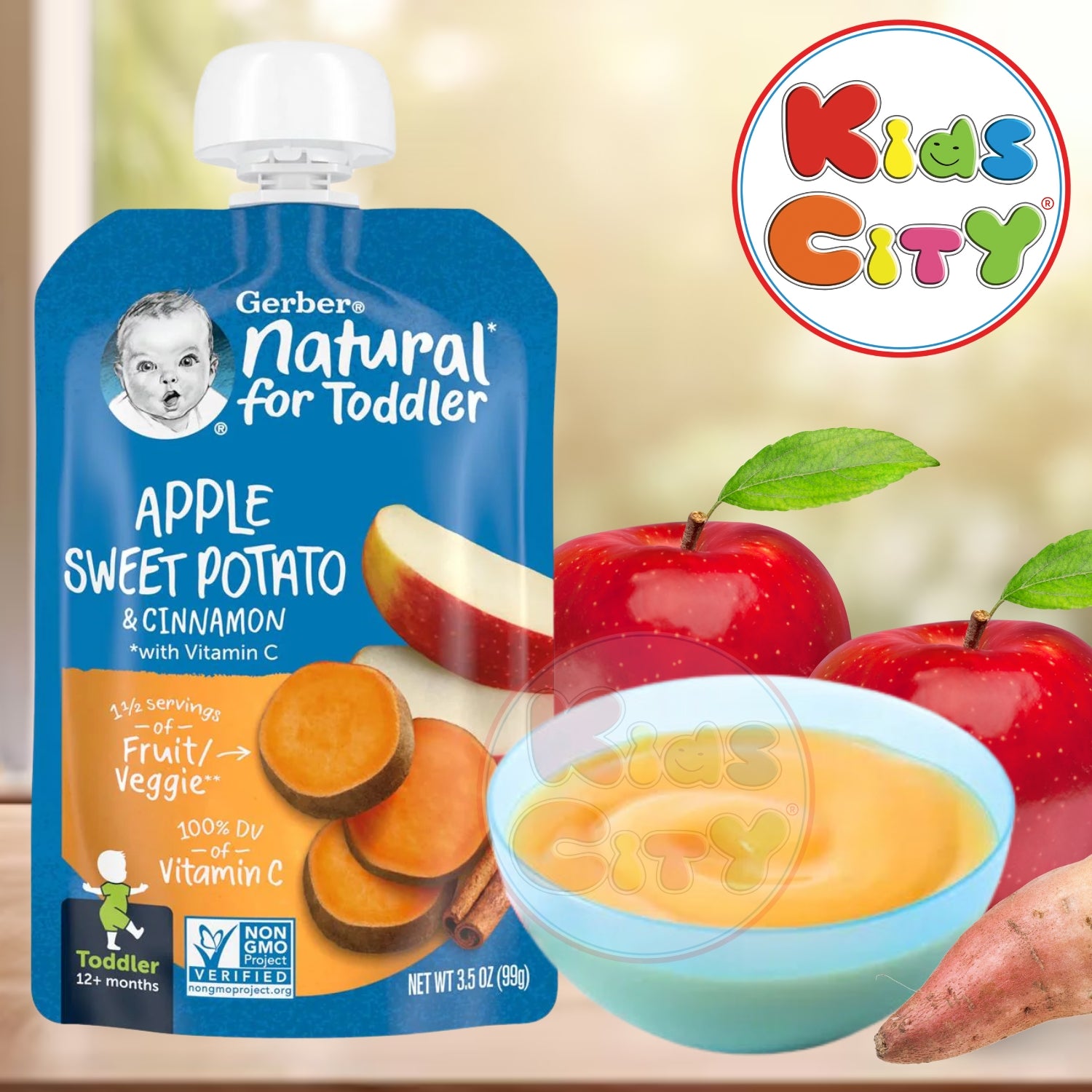 Gerber Baby Puree, Apple Sweet Potato & Cinnamon - 99g