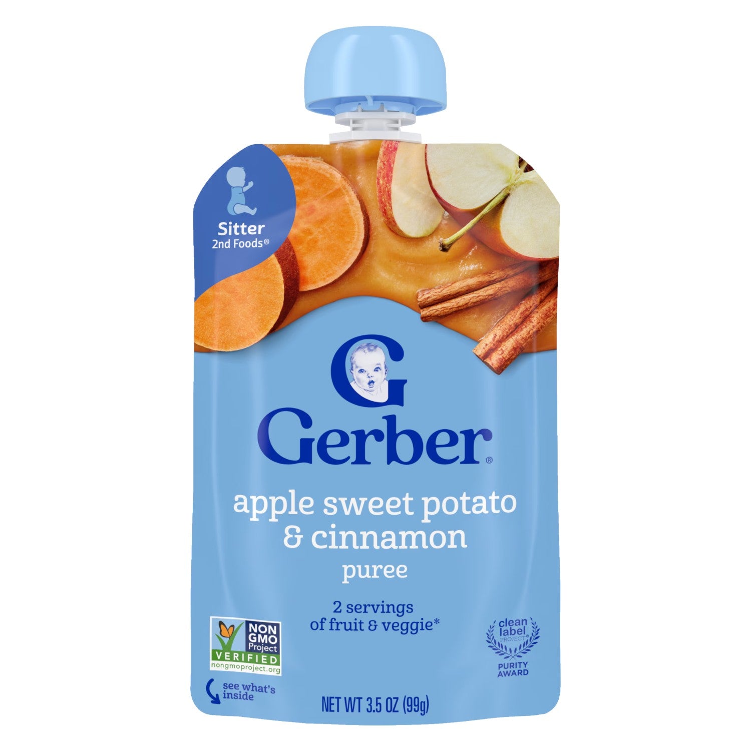 Gerber Natural, Apple Sweet Potato & Cinnamon, 99g (Pack of 1)
