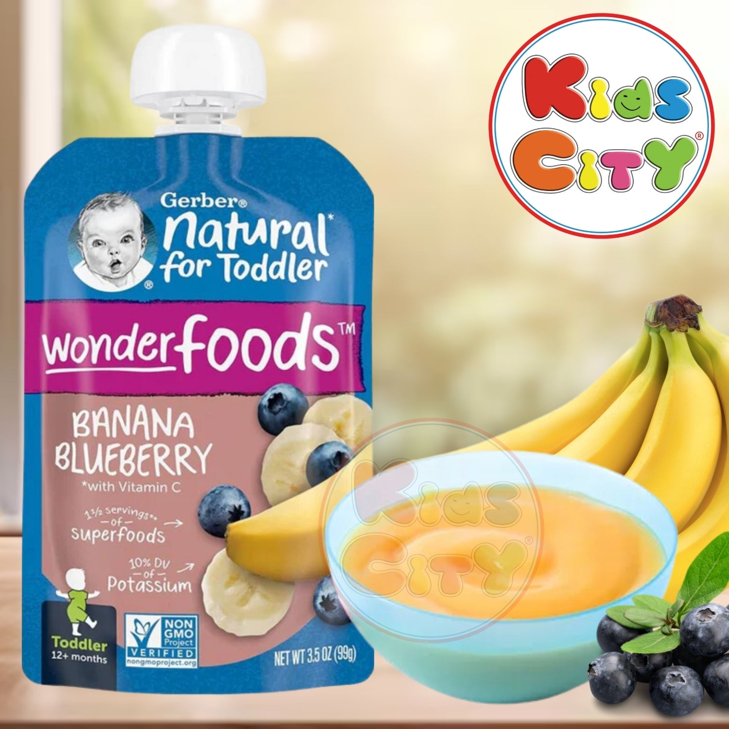 Gerber Natural For Toddler, Banana Blueberry - 99g