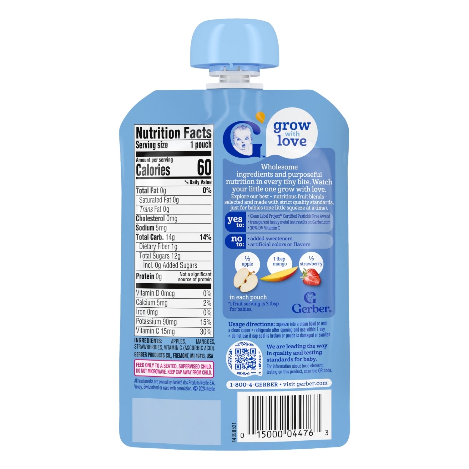 Gerber Natural for Toddler Apple Mango Strawberry - 99g