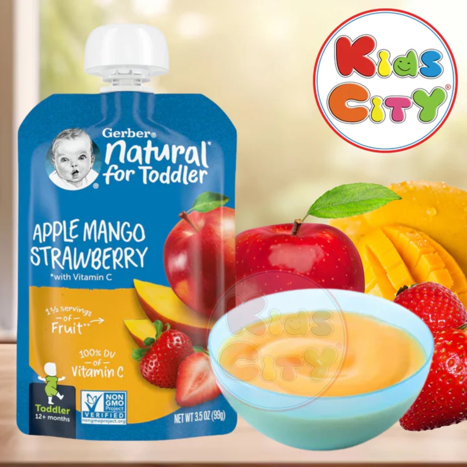 Gerber Natural for Toddler Apple Mango Strawberry - 99g