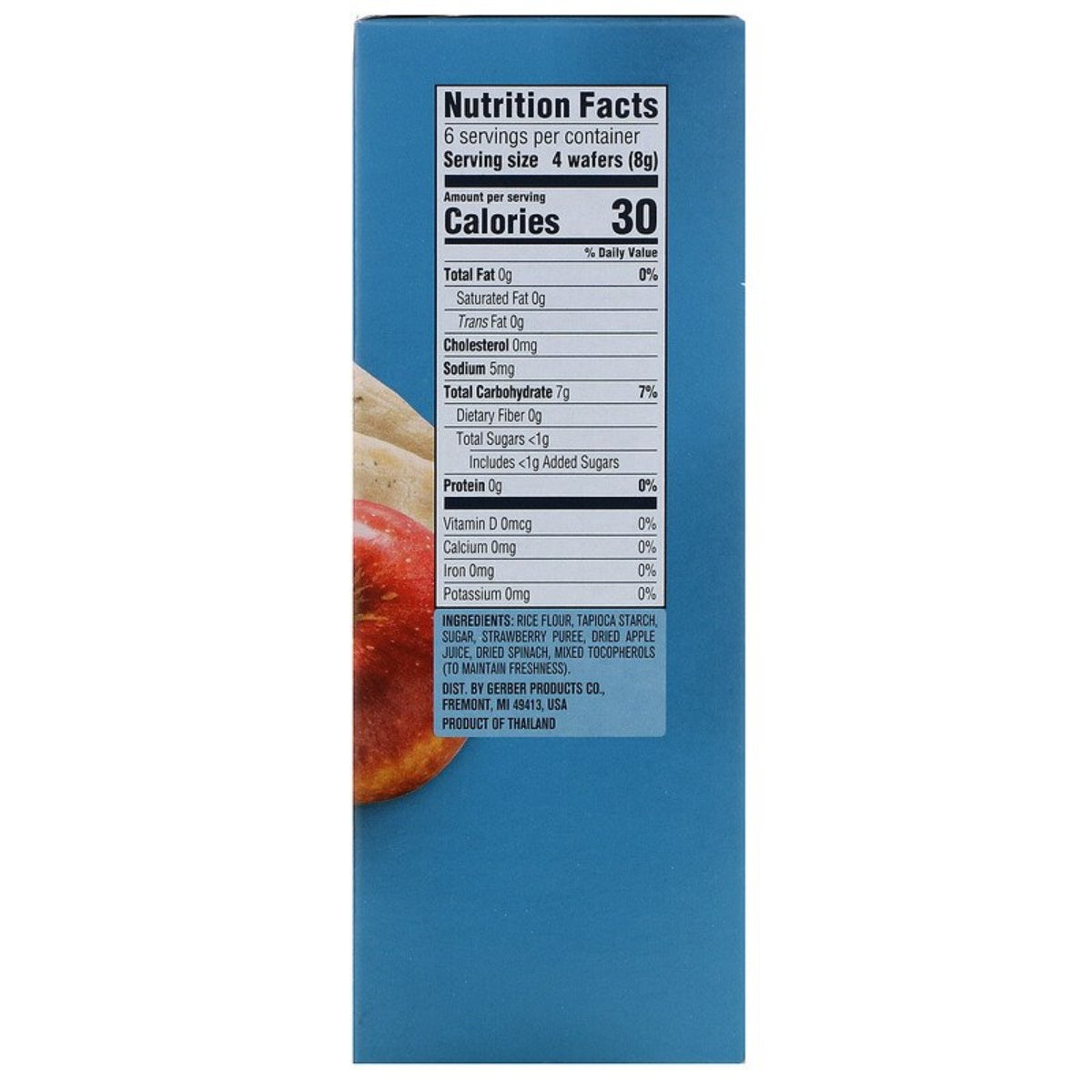 Gerber Teething Wafers, Strawberry, Apple and Spinach - 48g