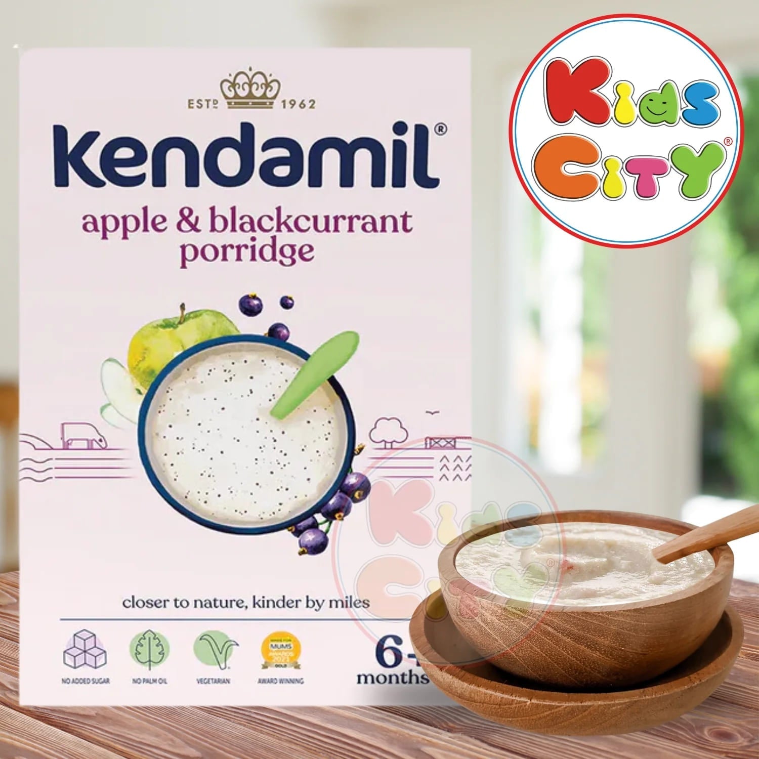Kendamil Apple, Blackcurrant Porridge 6m, 150g