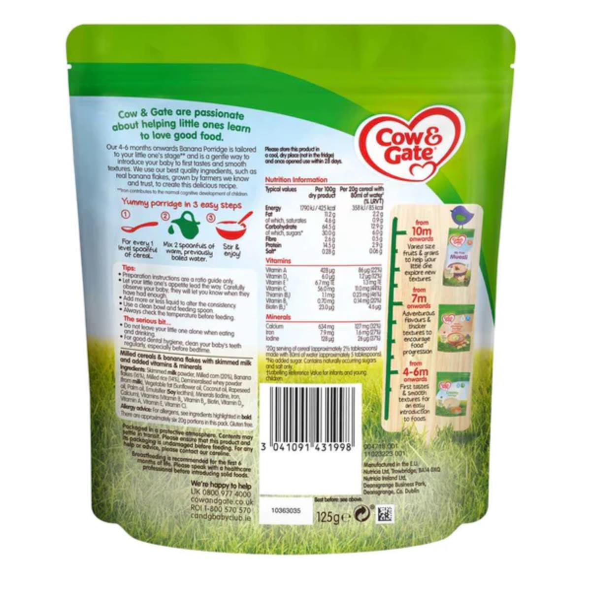 Cow & Gate Banana Porridge (4-6m+) - 125g