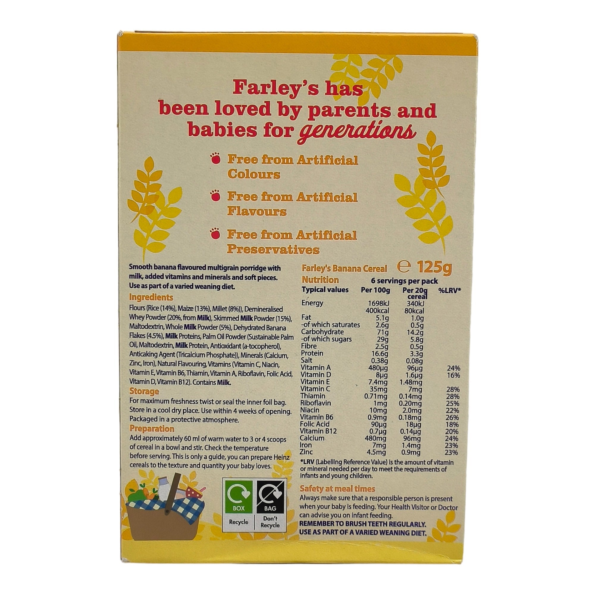 Heinz Farleys Cereals Creamy Banana (6m+) - 125g