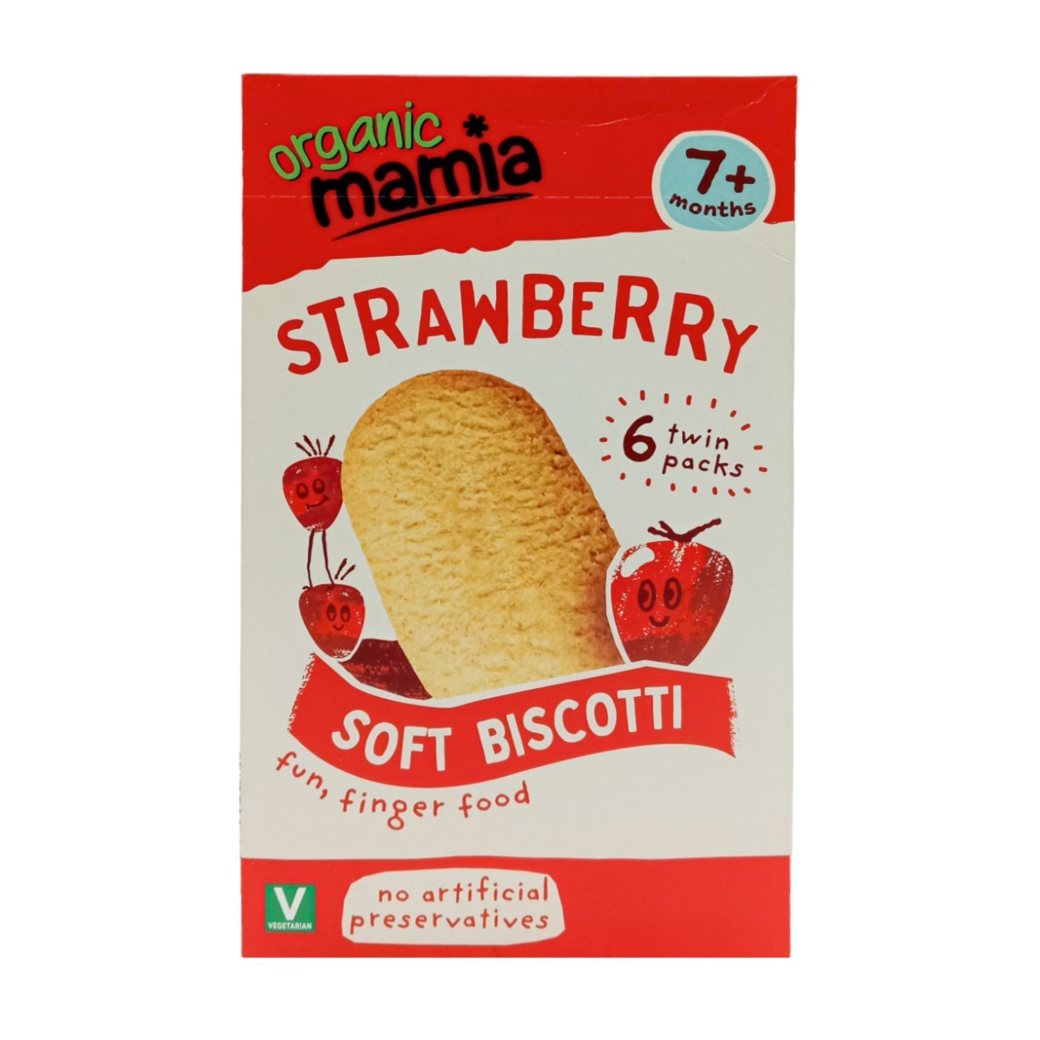 Organic Mamia Strawberry Soft Biscotti Fun Finger food (7m+) - 120g