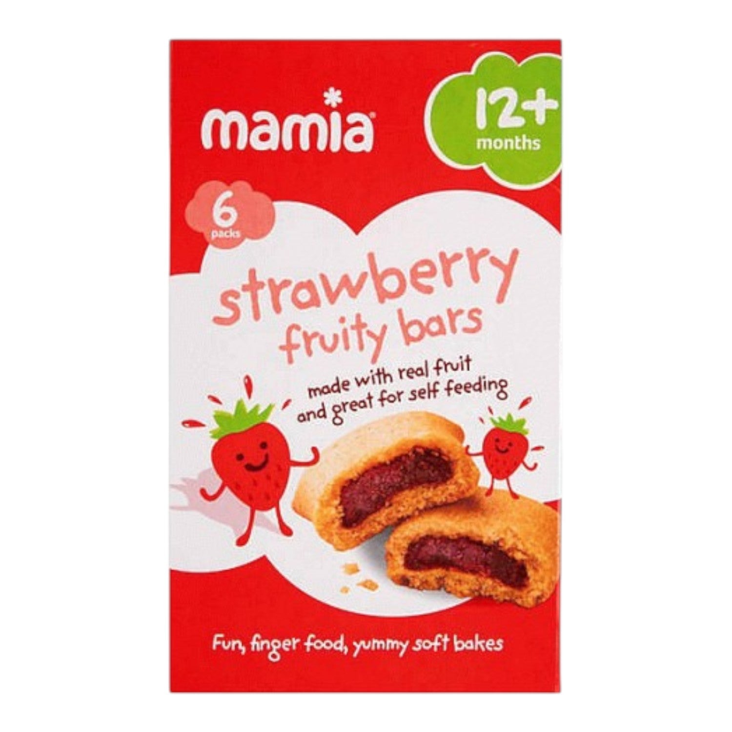 Organic Mamia Strawberry Fruity Bars (12m+) - 120g (6x20g)