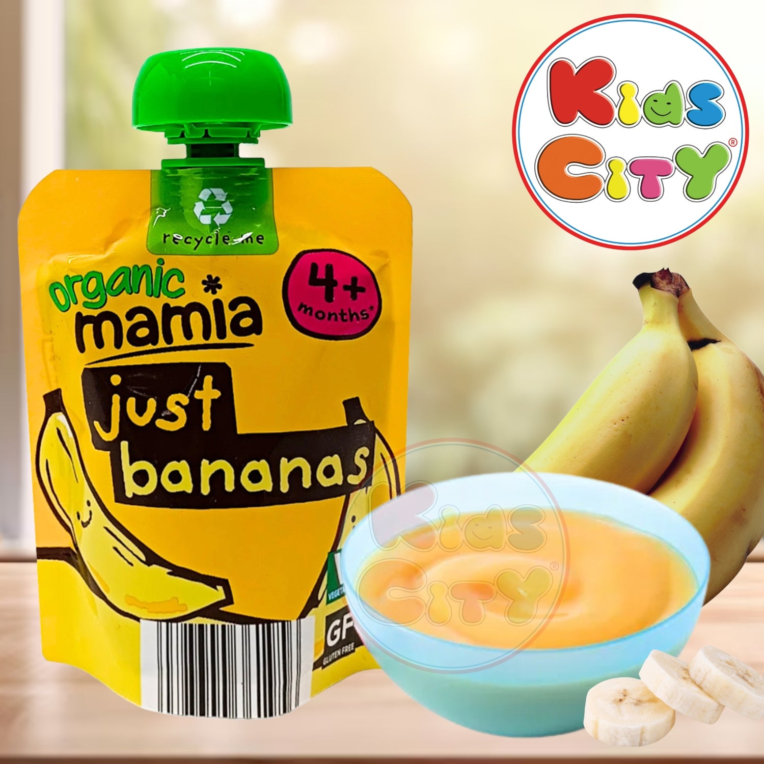 Organic Mamia Baby Puree, Just Banana Pouch (4m+) - 90g