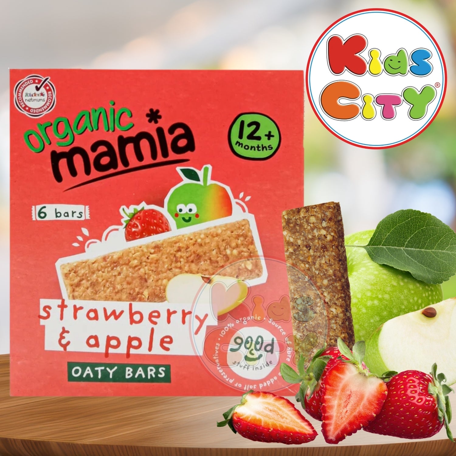 Organic Mamia Strawberry & Apple Oaty Bars (12m+) - 150g (6x25g)