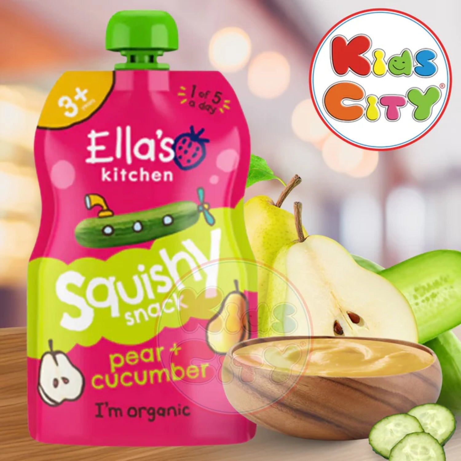 Ellas Kitchen Baby Food Pouch, Squishy Snack, Pear Cucumber 3yrs, 100g
