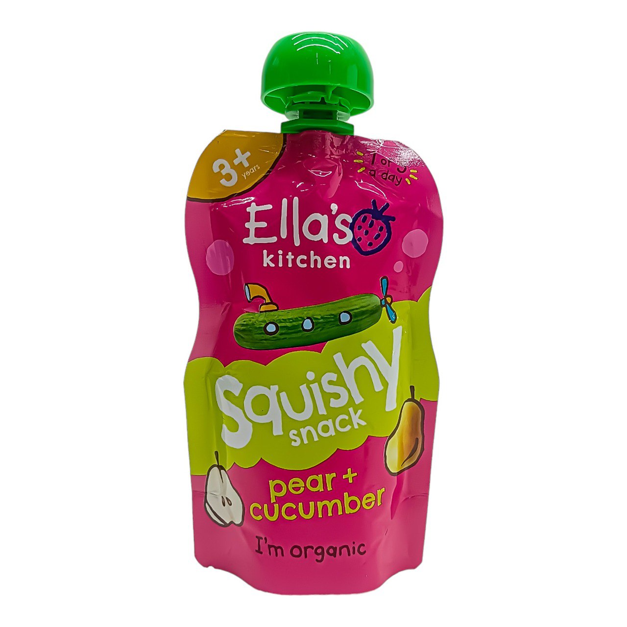 Ellas Kitchen Squishy Snack, Pear + Cucumber (3yrs+) - 100g