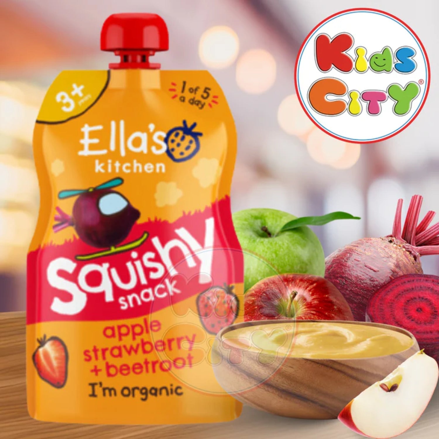 Ellas Kitchen Baby Puree, Squishy Snack, Apple Strawberry + Beetroot