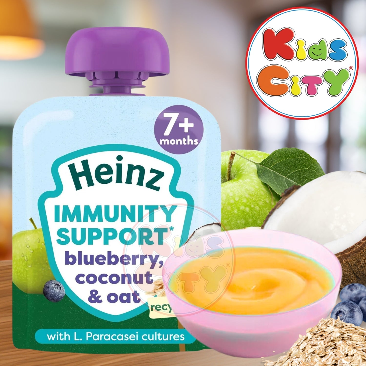 Heinz Baby Puree, Immunity Support, Blueberry, Coconut & Oat