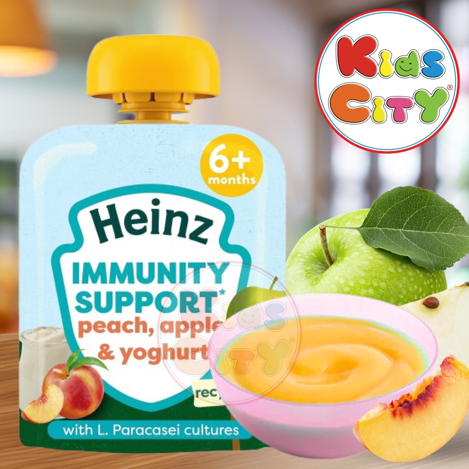 Heinz Baby Puree, Immunity Support, Peach, Apple & Yoghurt (7m+) - 85g