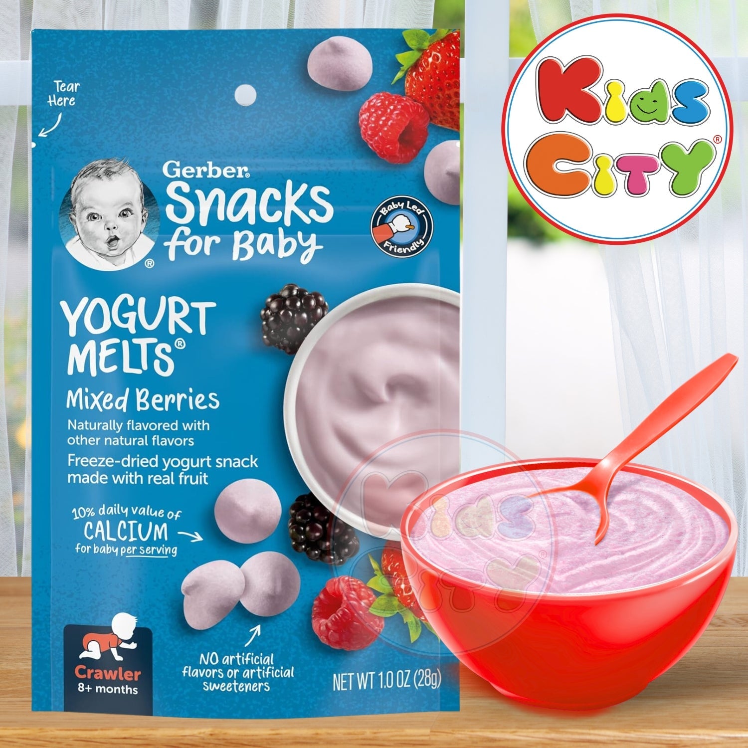 Gerber Snacks for Baby, Yogurt Melts for Crawler, Mixed Berries