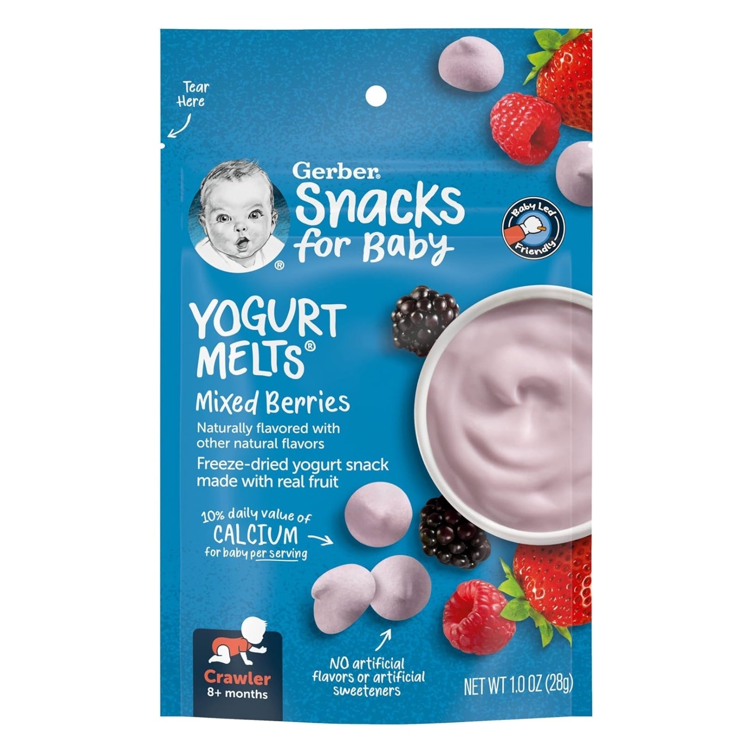 Gerber Snacks for Baby, Yogurt Melts for Crawler - Mixed Berries