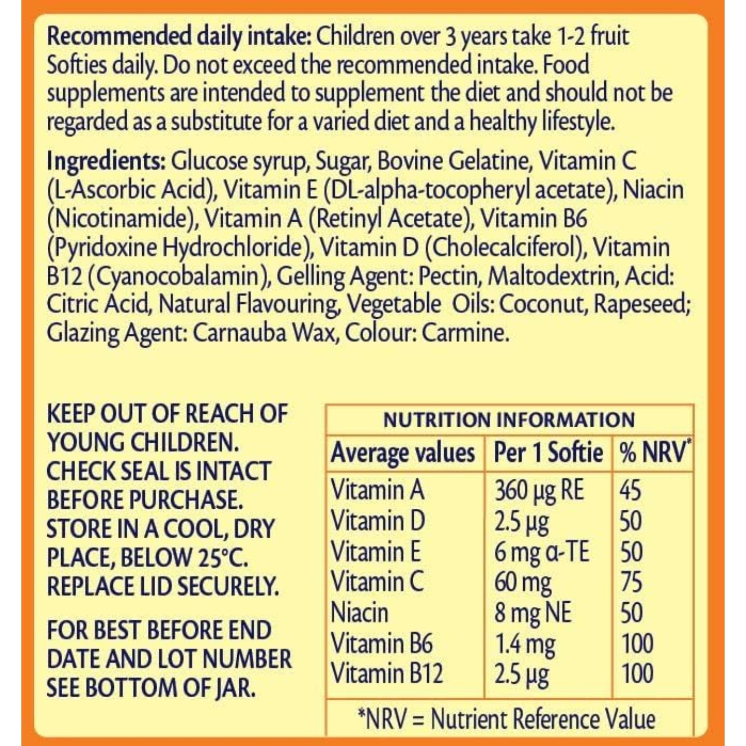 Haliborange Softies Multivitamins Food Supplement (3-12yrs) - 50 Strawberry Softies