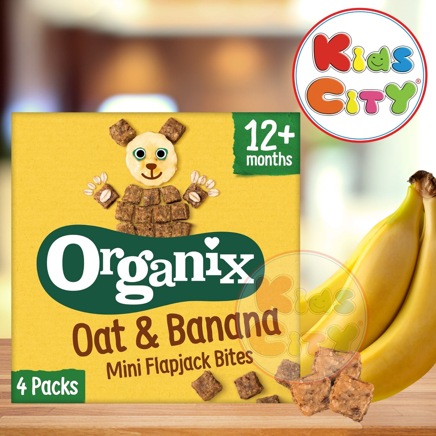 Organix Mini Flapjack Bites, Oat & Banana (12m+) - 80g (4x20g ...