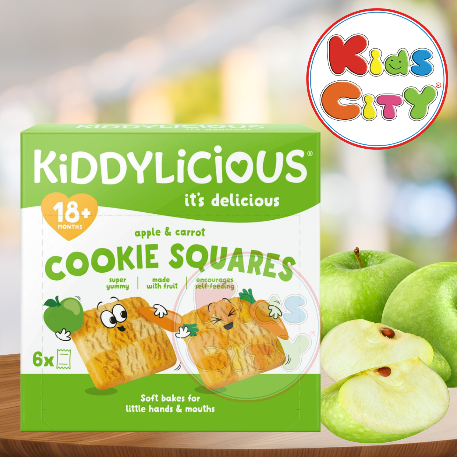 Kiddylicious Soft Biscotti, Apple (7m+) - 120g (6x20g)