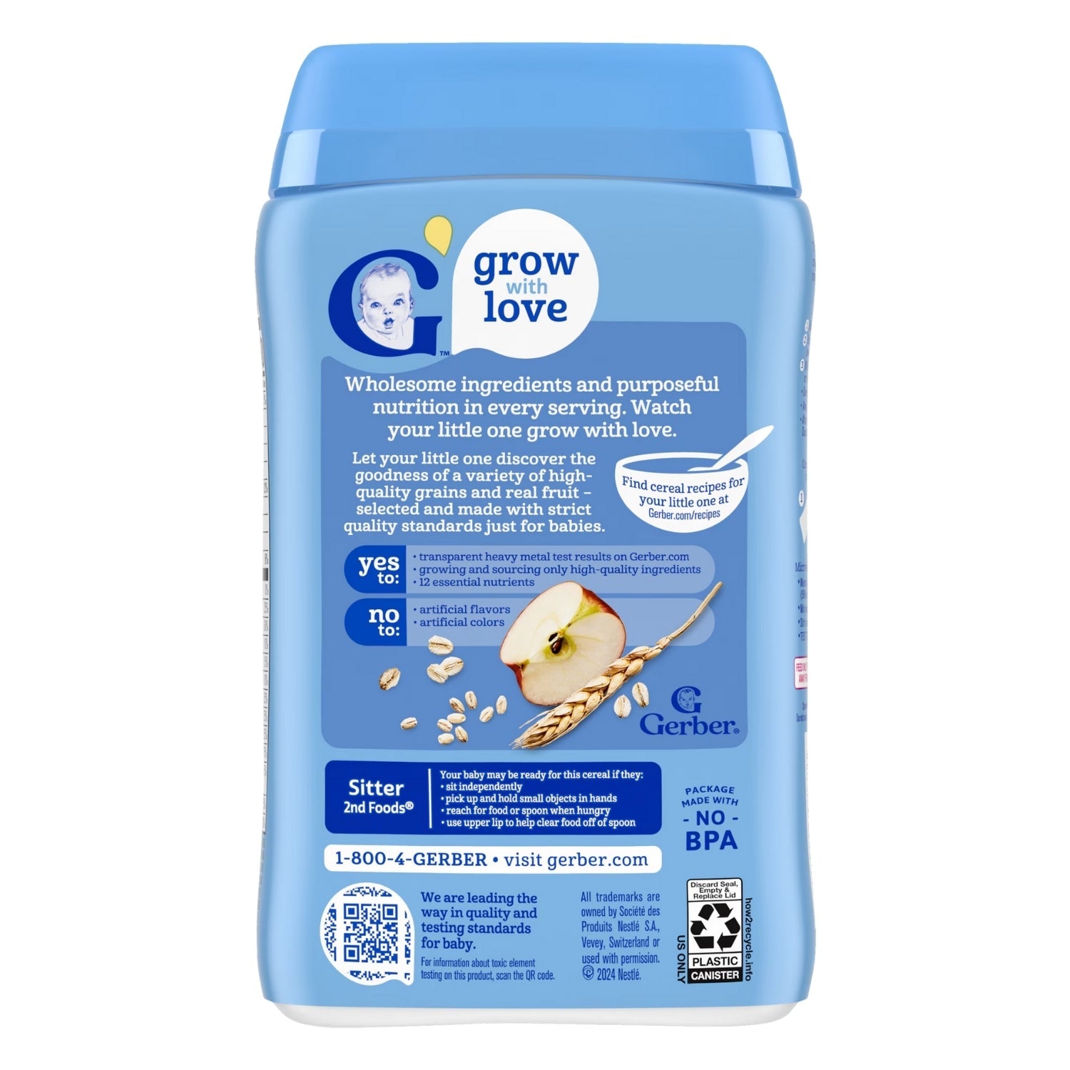 Gerber Cereal for Baby, Multigrain Apple for Sitter (8oz) - 227g