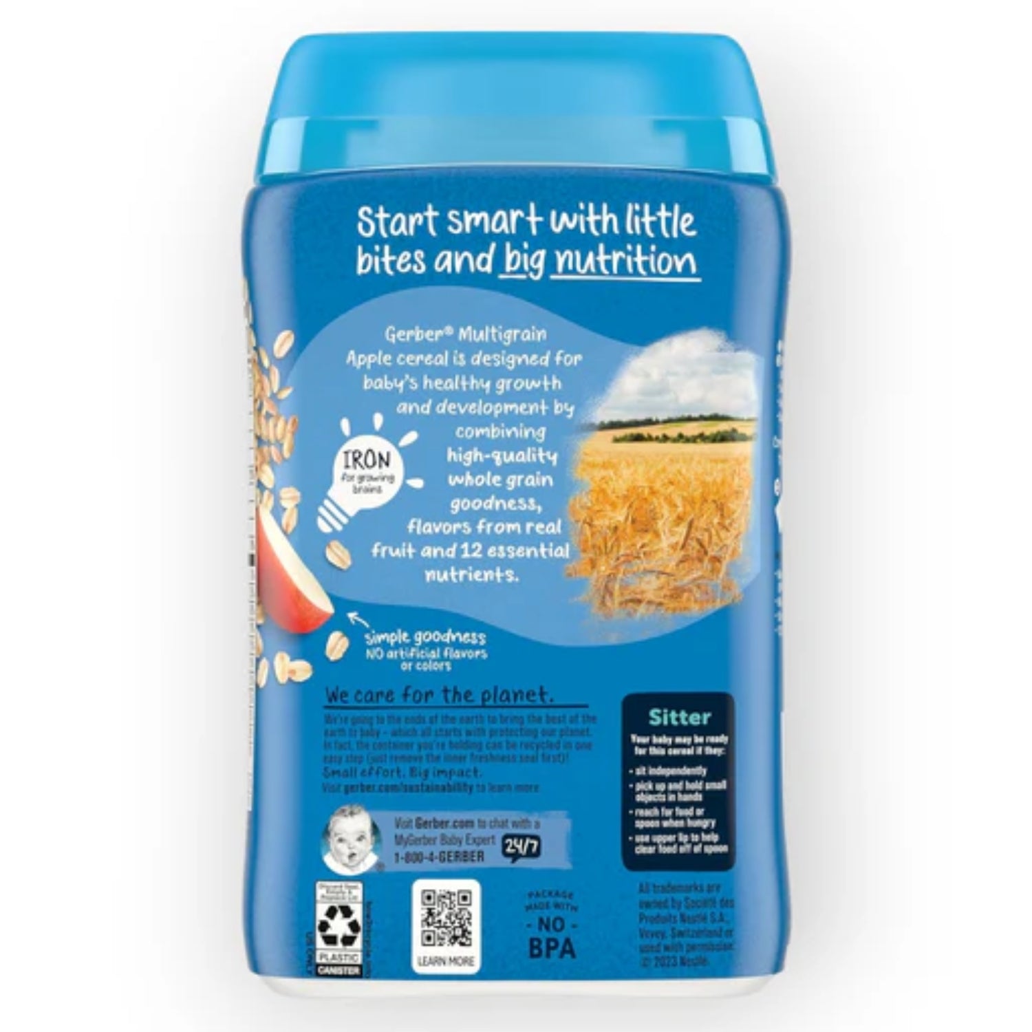 Gerber Cereal for Baby, Multigrain Apple for Sitter (8oz) - 227g