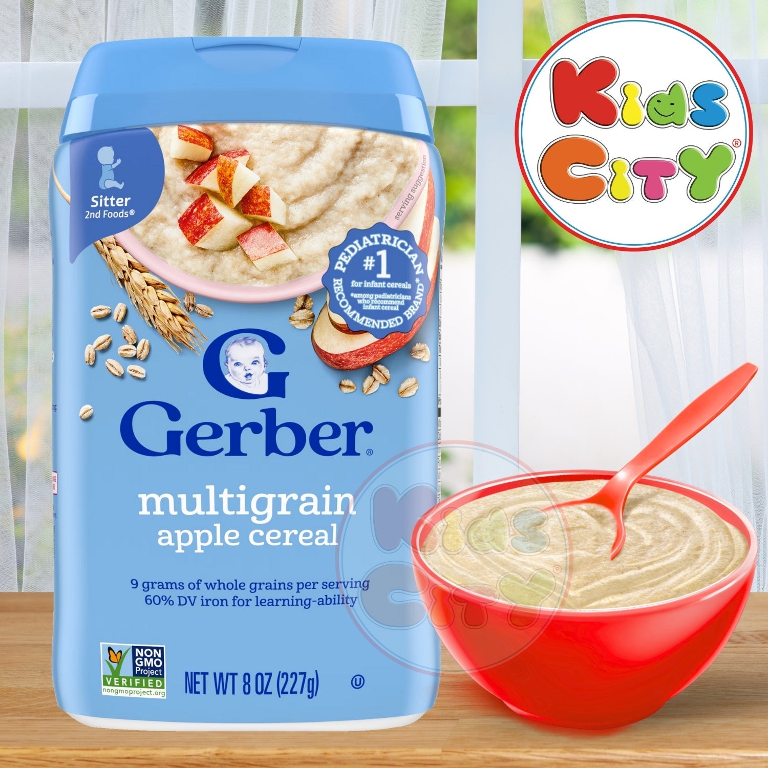 Gerber Cereal for Baby, Multigrain Apple for Sitter (8oz) - 227g