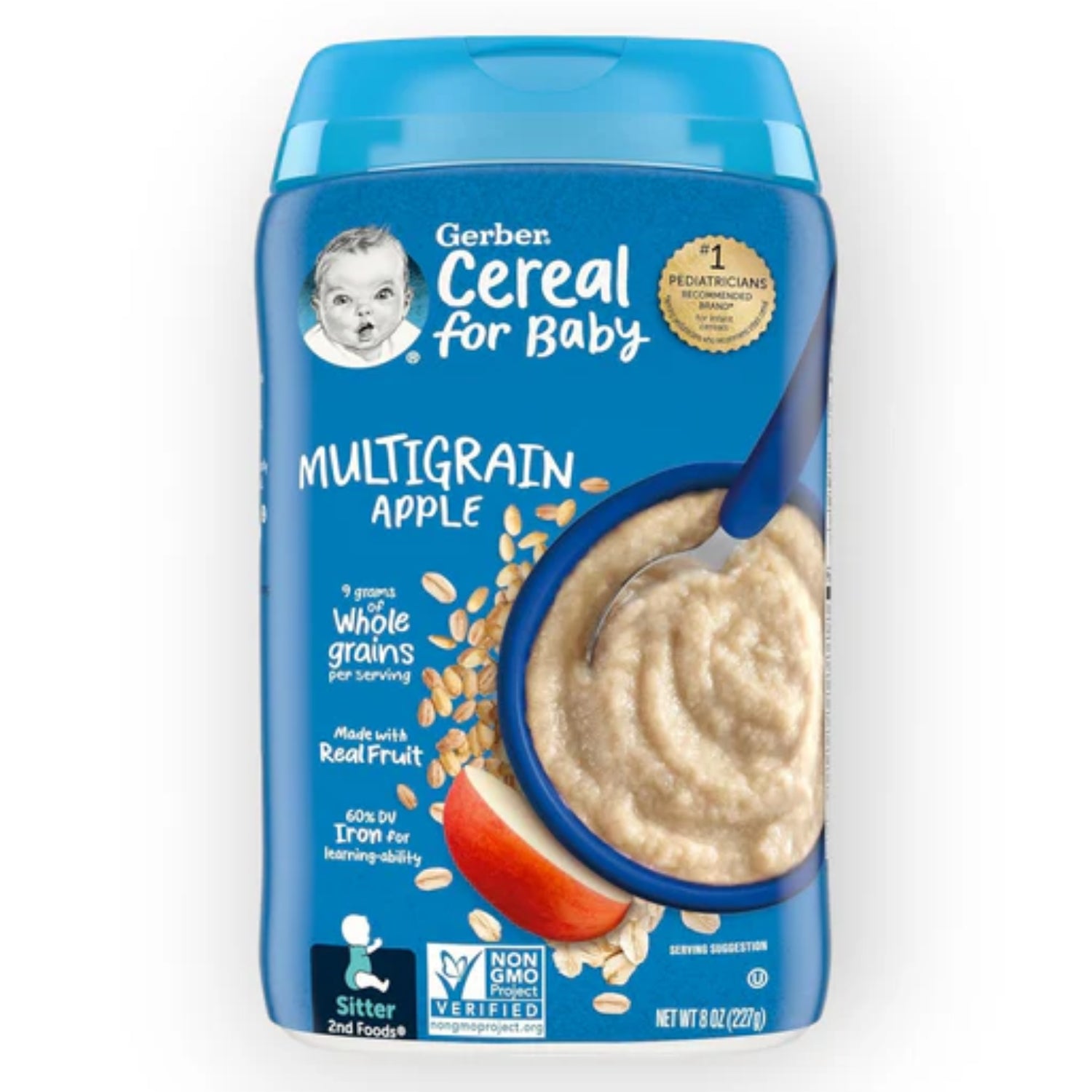 Gerber Cereal for Baby, Multigrain Apple for Sitter (8oz) - 227g
