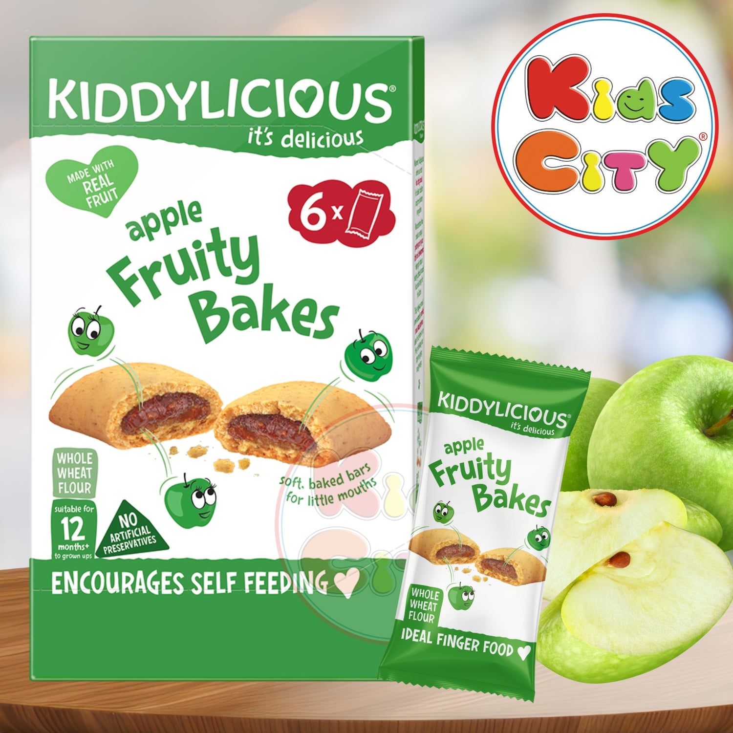 Kiddylicious Fruity Bakes, Apple (12m+) - 132g (6x22g)