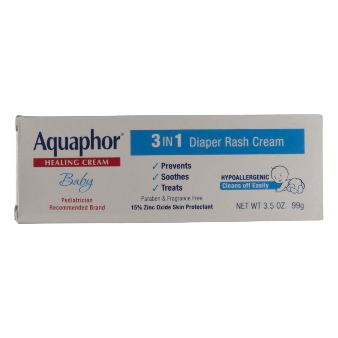 Aquaphor Healing Cream Baby 3-in-1 Diaper Rash Cream, 99g (3.5oz)