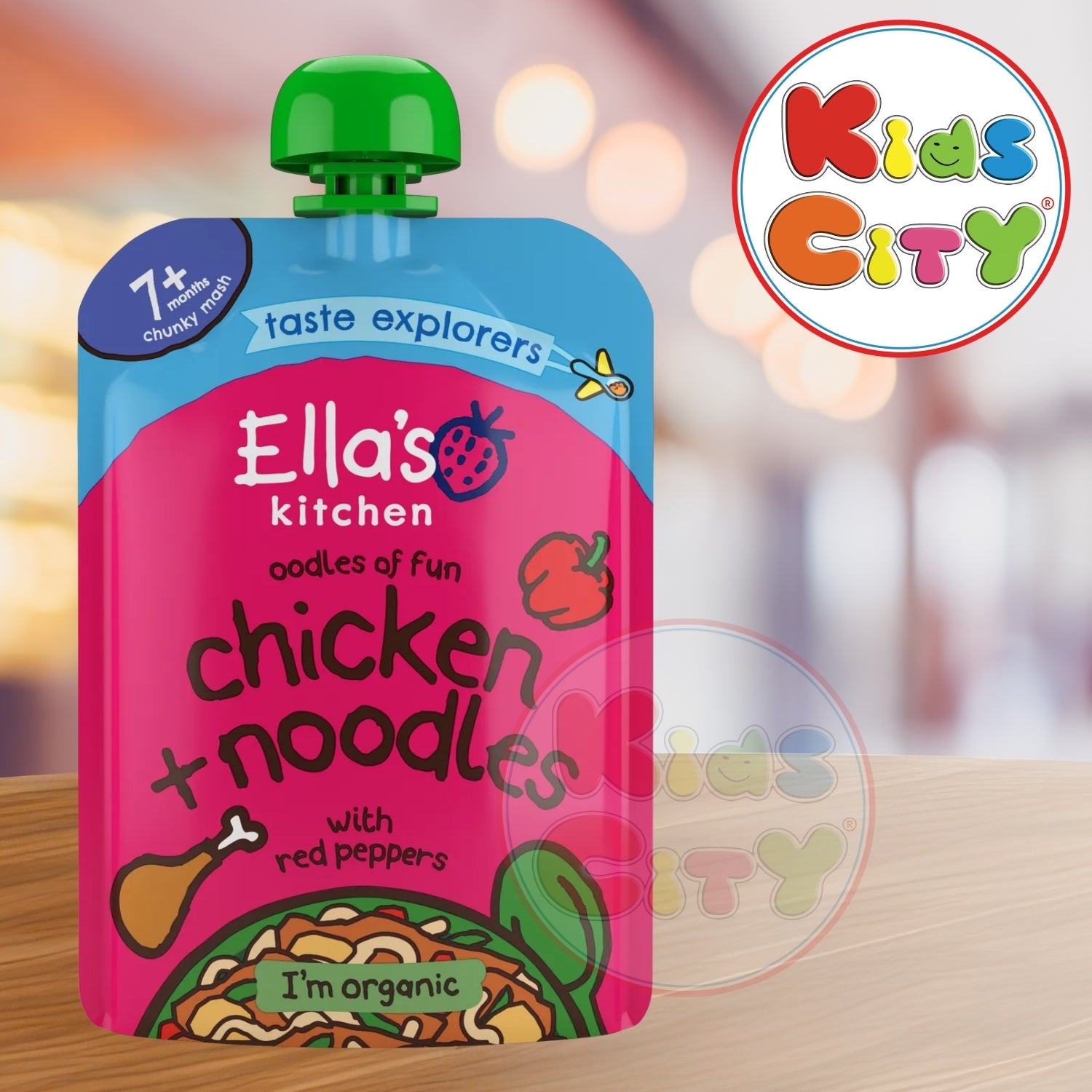 Ella's Kitchen Organic Baby Food Pouch, Chicken and Noodles with red peppers (7m+) - 130g