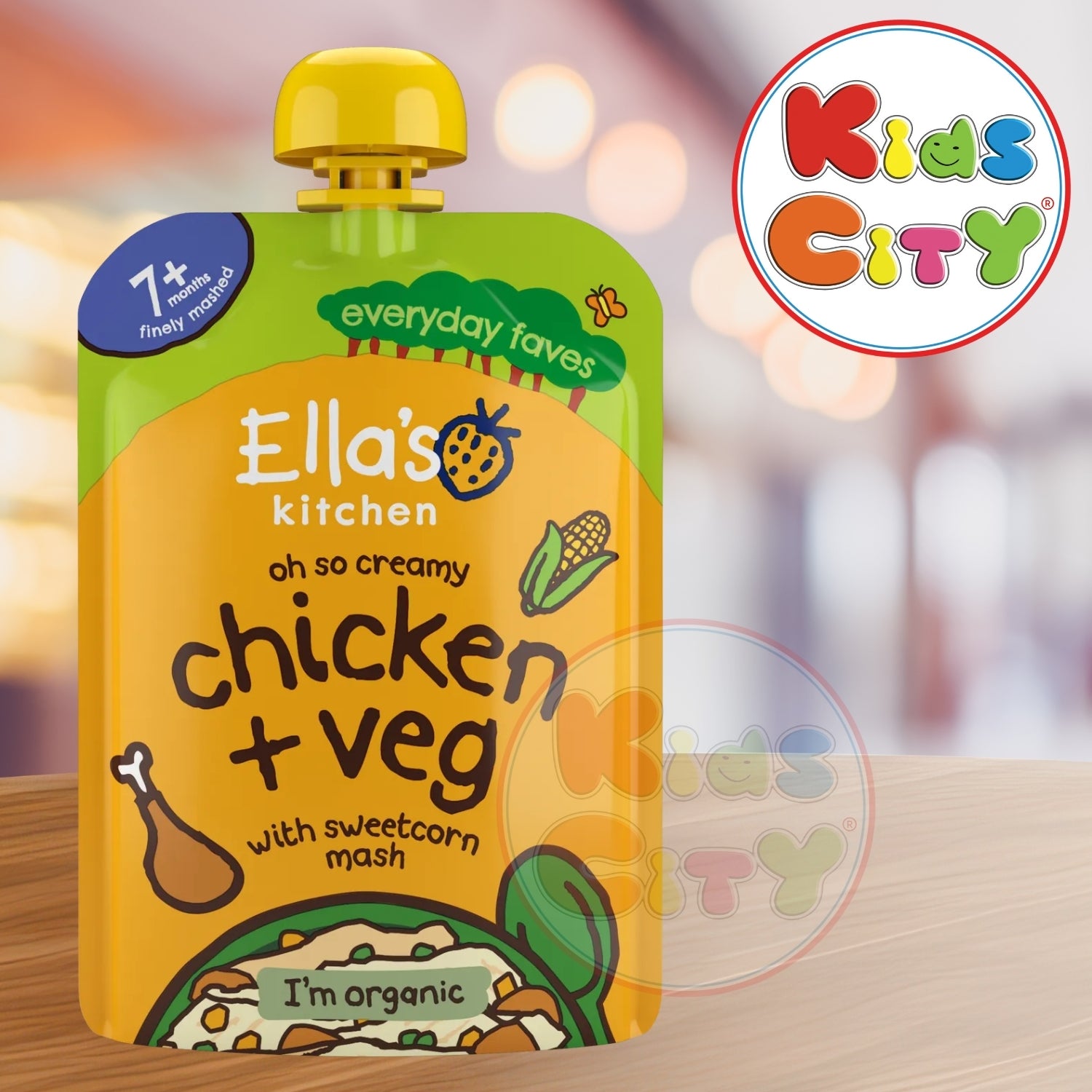 Ella's Kitchen Organic Baby Food Pouch, Chicken and Veg with sweetcorn mash (7m+) - 130g