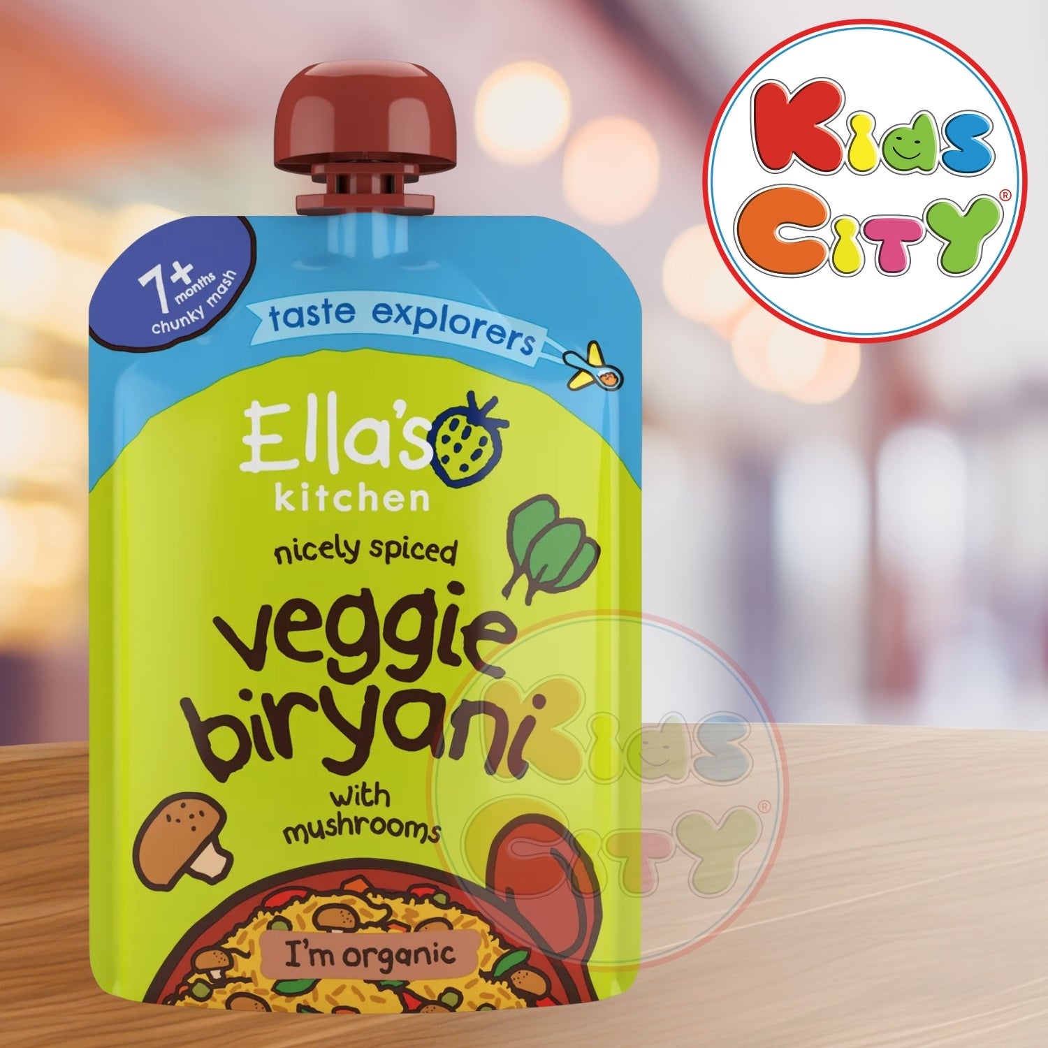 Ella's Kitchen Organic Baby Food Pouch, Veggie Biryani with mushrooms (7m+) - 130g