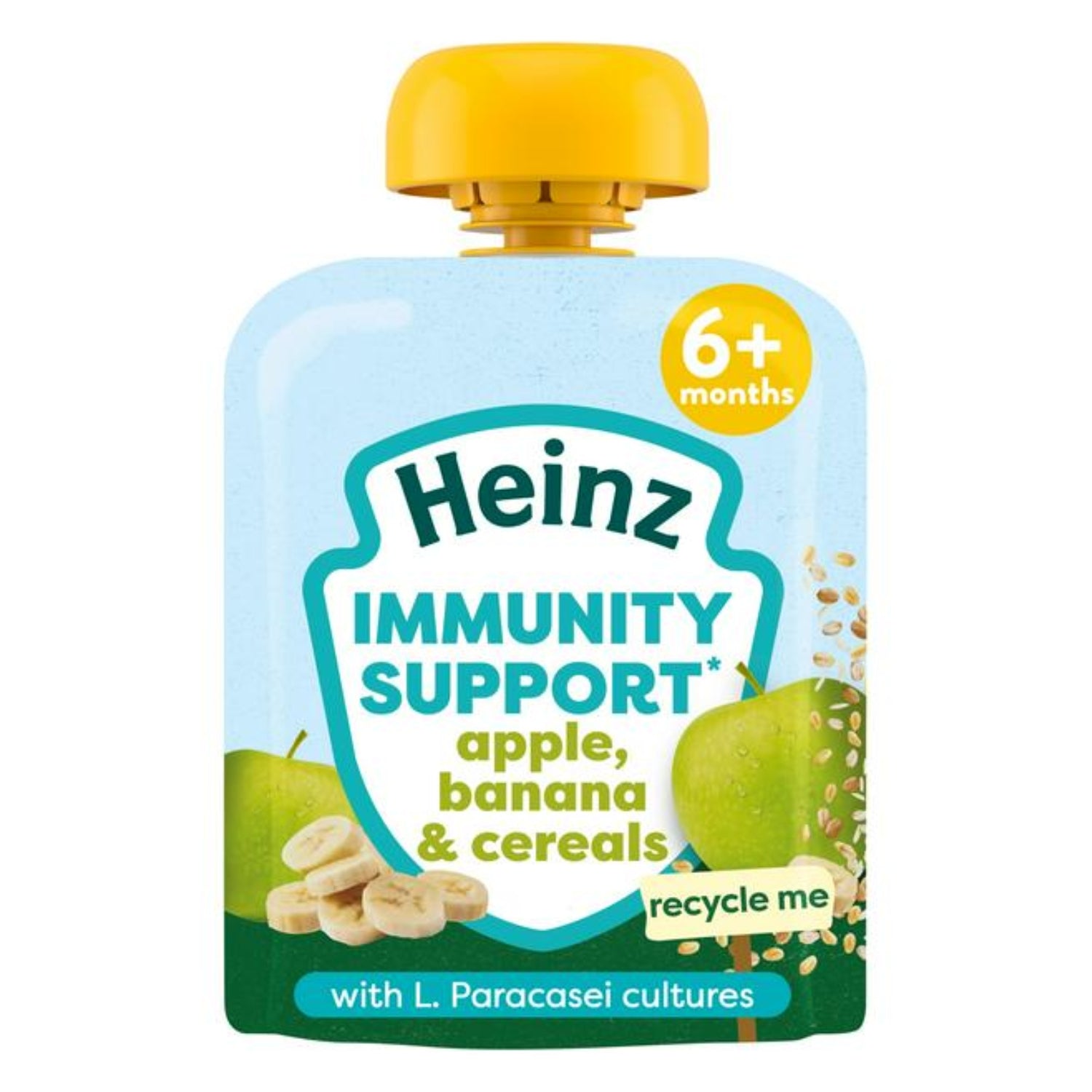 Heinz Baby Food Pouch, Immunity Support, Apple, Banana & Cereals (6m+) - 85g