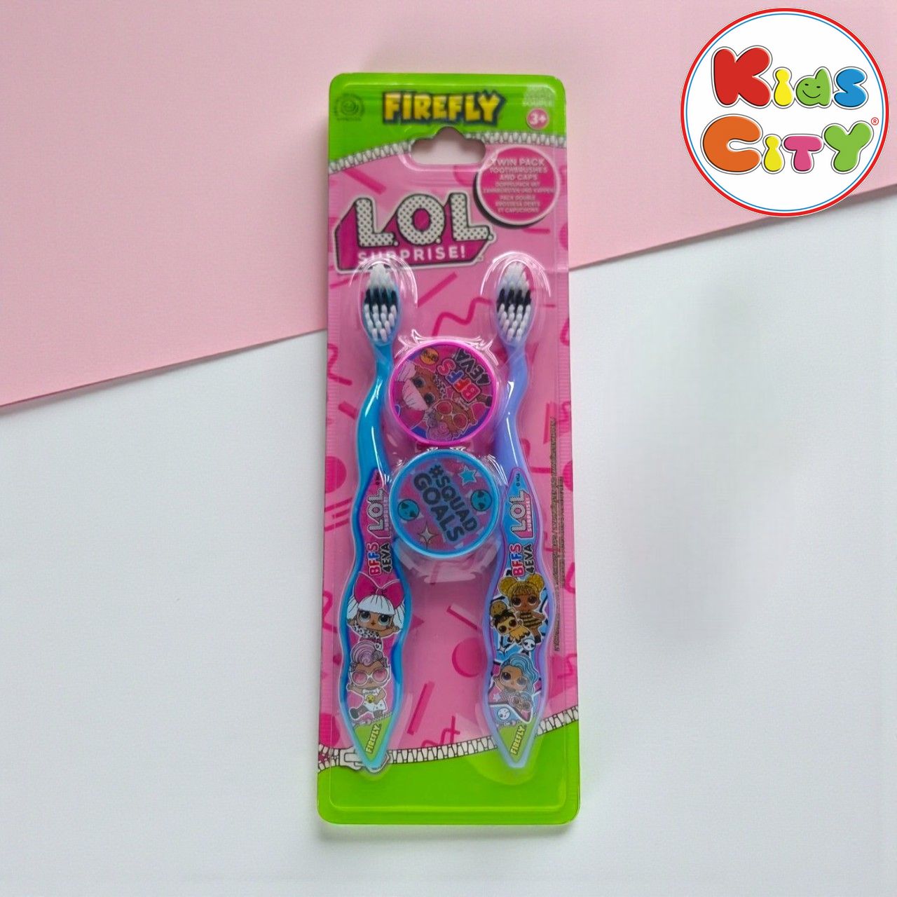 FireFly Lol Surprise Twin (Pack ToothBrush with Cap (3Y+)