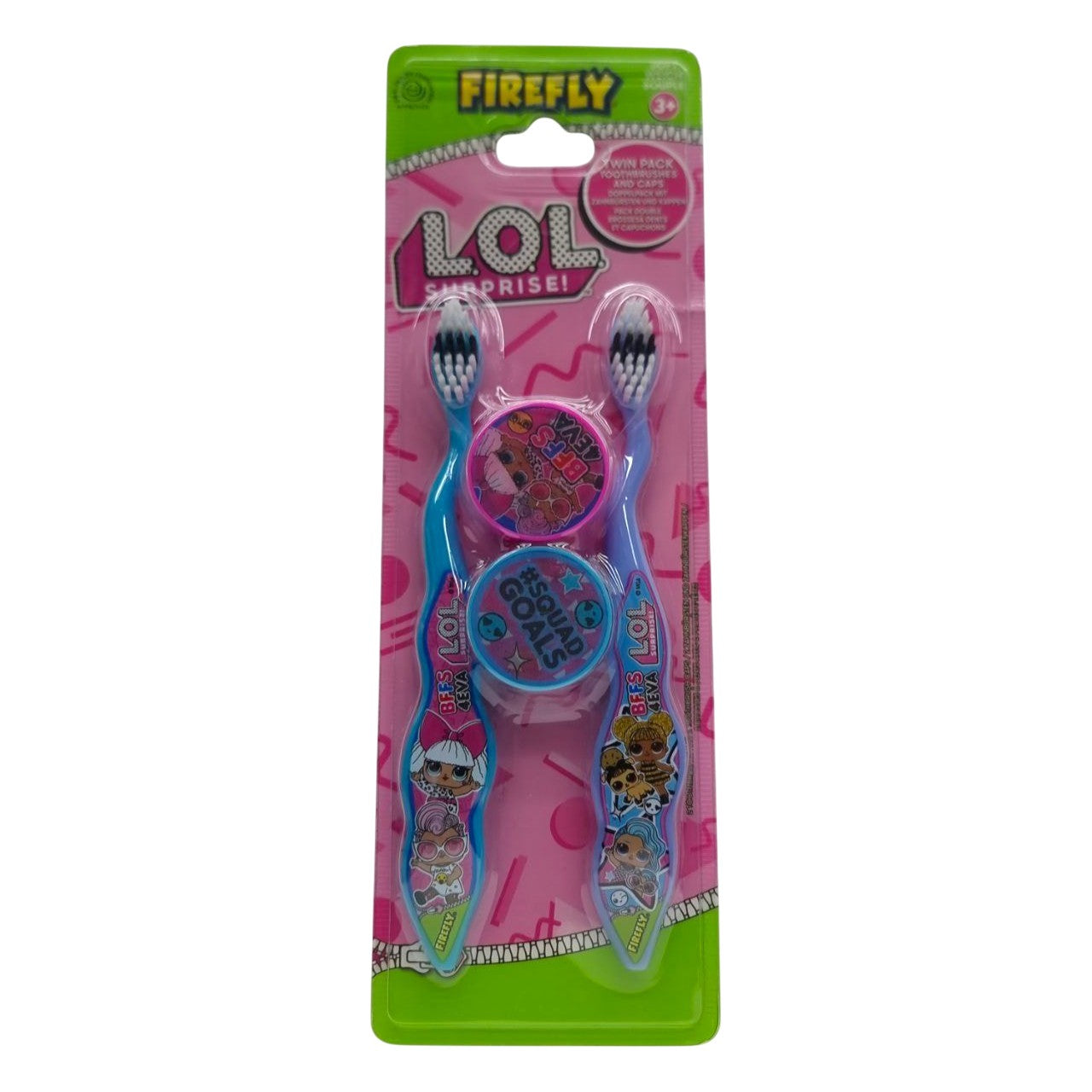 FireFly Lol Surprise Twin Pack ToothBrush with Cap (3Y+)