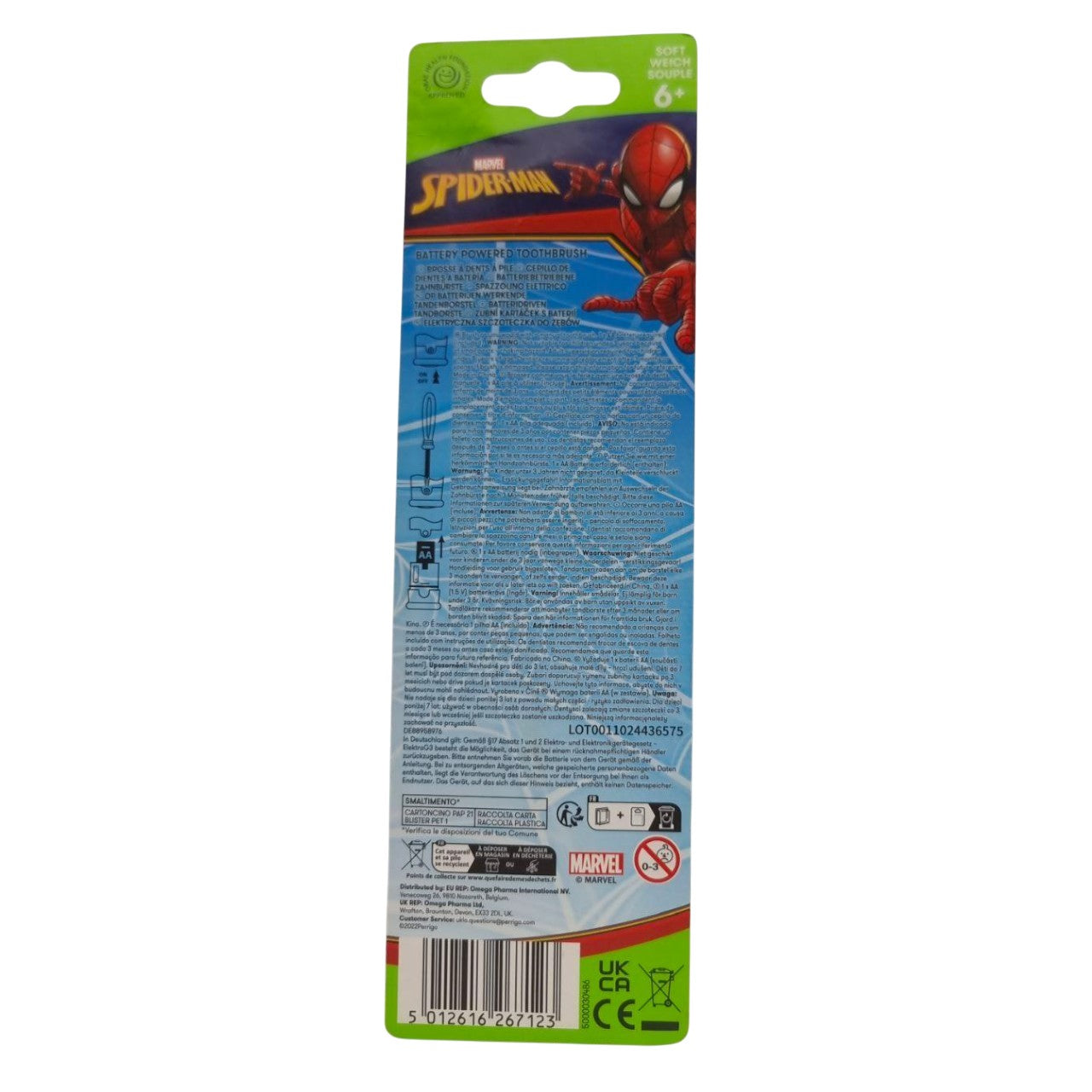 FireFly Spiderman Battery Powered Toothbrush Assorted Colours (6Y+)