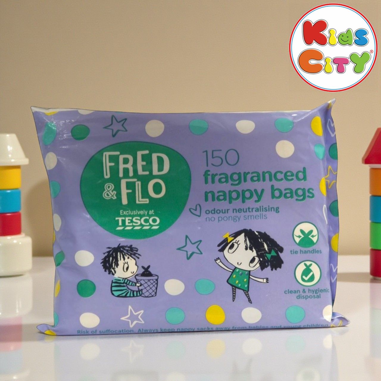Fred & Flow Fragranced Nappy Bags, 150 Pcs
