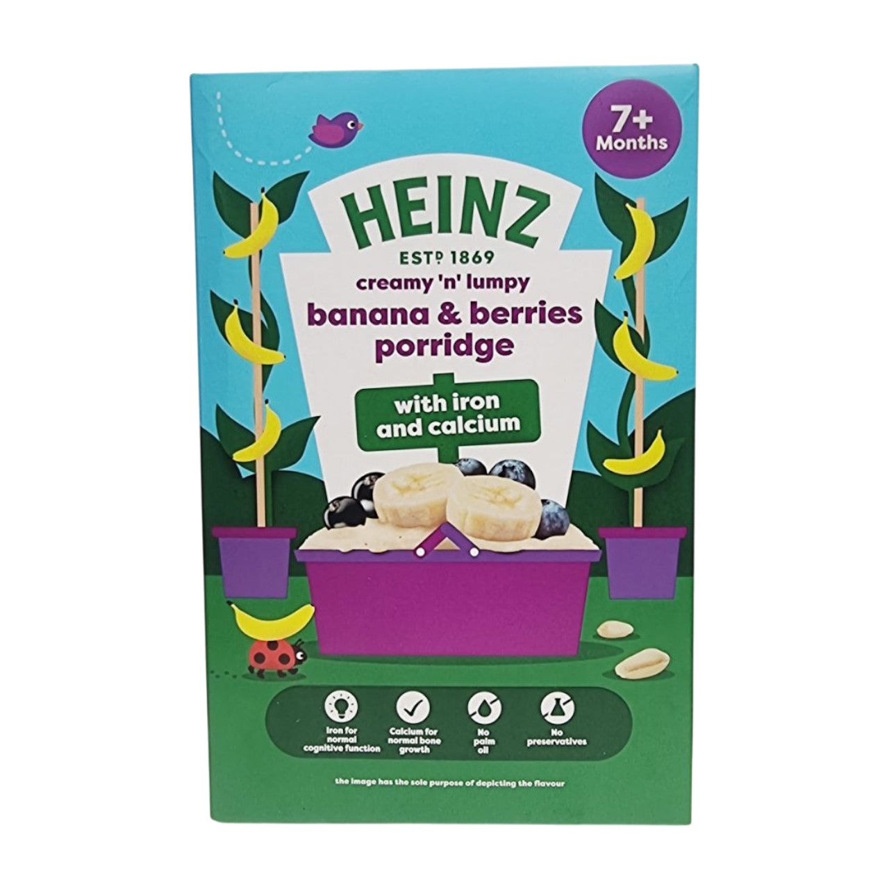 Heinz Baby Cereal, Banana & Berries Porridge (7m+) - 200g (Pack of 1)